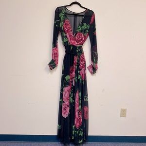 Sexy diva floral print long dress size S/M